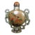 Hand-Painted Glass Snuff Bottle With Chain and Bird Motif For Sale