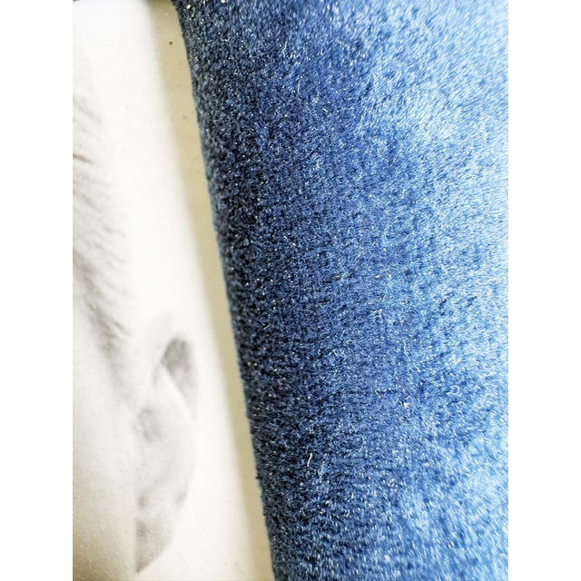 Blue Velvet and Glass Frames, France, 1990, Set of 2 For Sale - Image 10 of 12