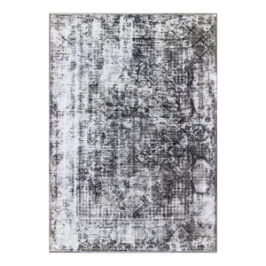 Mid 20th Century Vintage Persian Rug With Modern Design in Shades of Gray & Charcoal