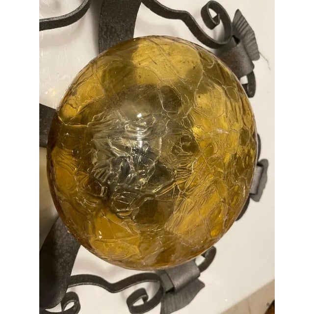 1970s Large Wrought Iron Sconces, 1970s, Set of 2 For Sale - Image 5 of 11