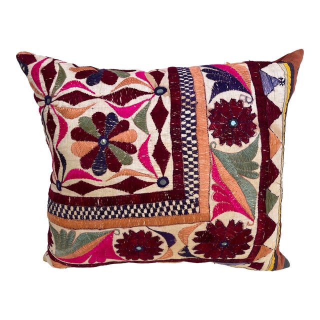 Pillow Upholstered With Uzbek Textile For Sale