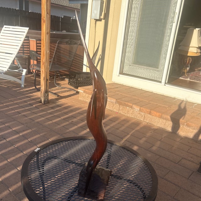 Vintage Hand Carved Sailfish Sculpture For Sale - Image 4 of 5