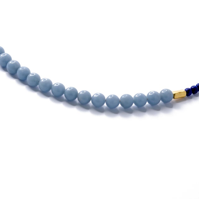 Blue Angelite Luxe Necklace For Sale In New York - Image 6 of 7