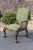 Green Southwood Mahogany Library Chair With Green Silk Upholstery For Sale - Image 8 of 18