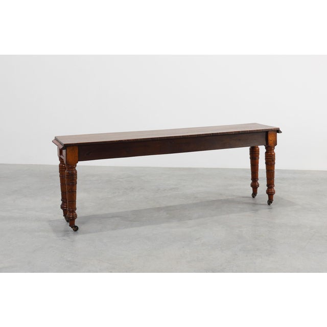 Brown Large William IV Walnut Console Table, United Kingdom, 1840s For Sale - Image 8 of 13
