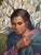 Portrait of Young Woman with Calle Lilies. Oil on Burlap Mexican Artist, Jose Anastacio Monroy (1909 – 2001) Original...