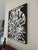Large striking original painting on canvas titled “Rorschach” featuring a powerful graphic black and white abstract form...