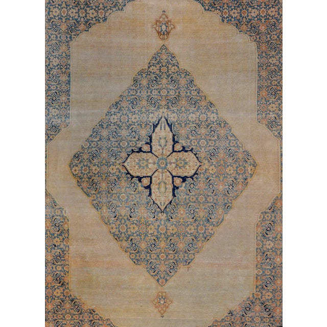 Tribal Early 20th Century Hadji Jalili Tabriz Rug For Sale - Image 3 of 11