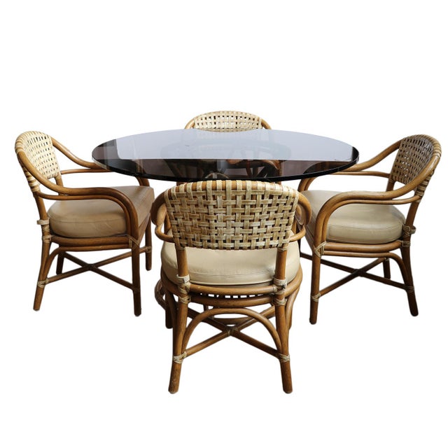 Mid 20th Century McGuire Bamboo Table Set For Sale - Image 5 of 12