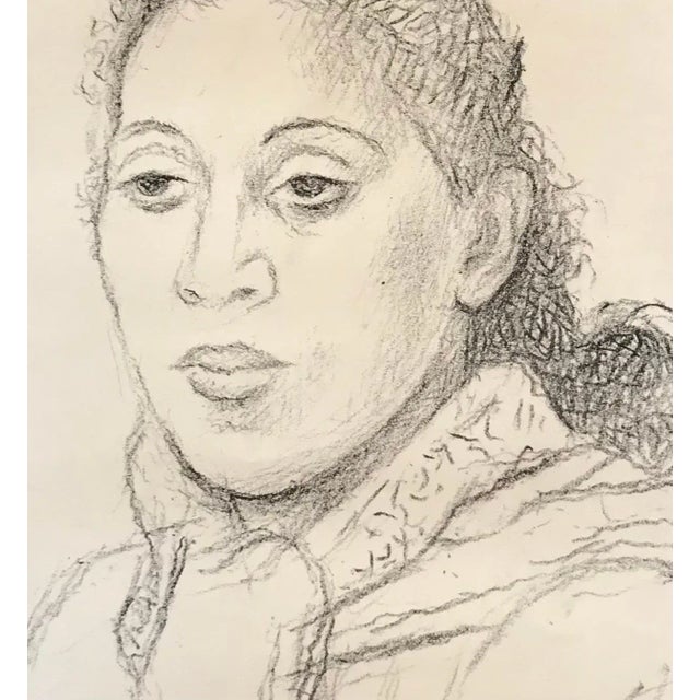 Paper Alexandre Blanchet, Young Woman, Pastel on Paper For Sale - Image 7 of 9