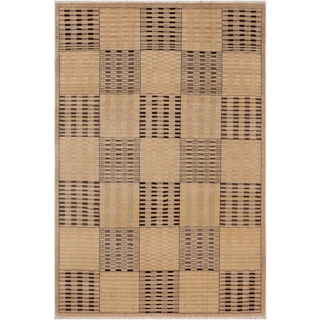 1990s Contemporary Gabbeh Beige/Tan Wool Rug - 8'11" X 11'9" For Sale - Image 12 of 12