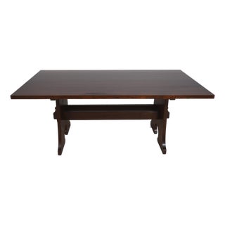 Stickley Mission Oak Keyhole Trestle Dining Table For Sale