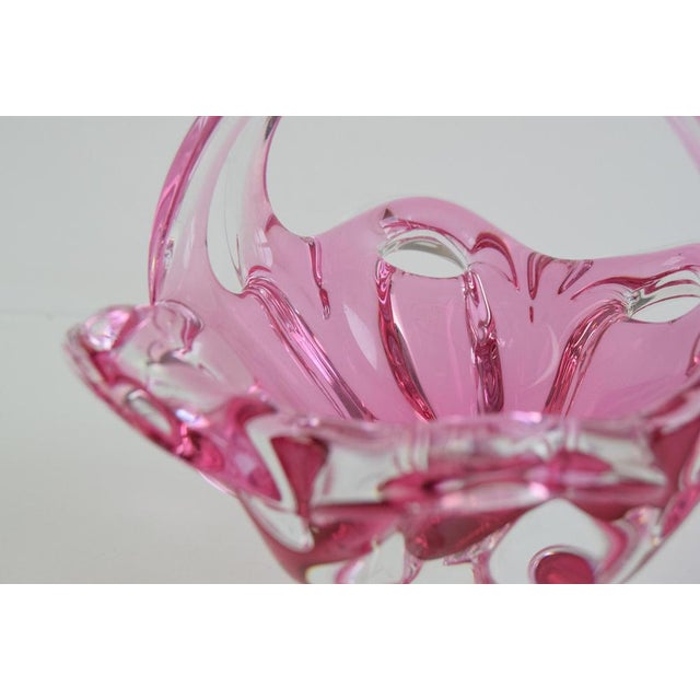 Mid-Century Czech Art Glass Basket Bowl by Josef Hospodka, 1970 For Sale - Image 4 of 9
