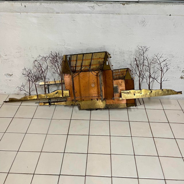 Bronze 1970s C. Jere Water Mill House Wall Sculpture For Sale - Image 8 of 11