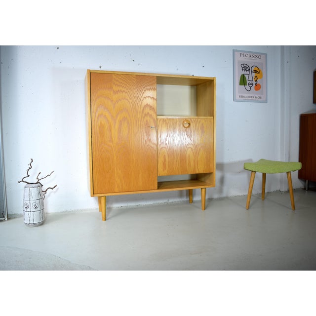 Vintage Bar Cabinet in Ash Wood from Veb Deutsche Werkstätten Hellerau, 1974 For Sale - Image 9 of 9