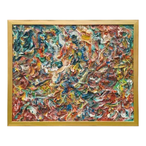 Contemporary Abstract Expressionist Original Oil Painting "Softly Walking" by Barry Benner