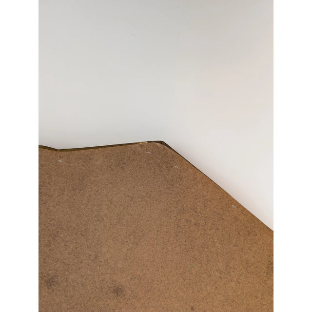 Gold Vintage Octagonal Gilt Beveled Glass Decorator Mirror With Flowers For Sale - Image 8 of 8