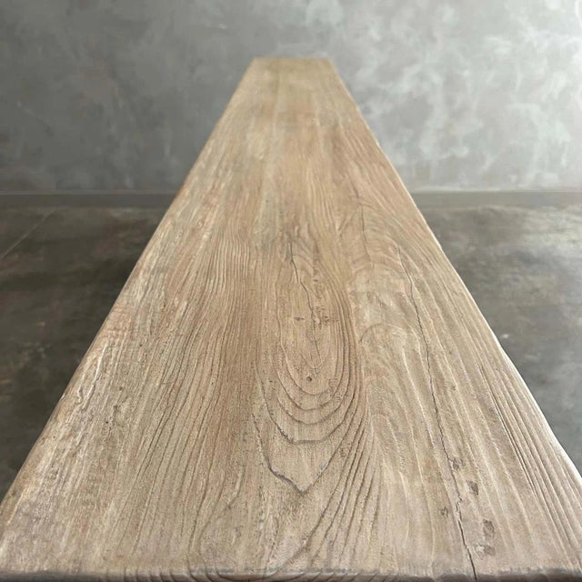 Not Yet Made - Made To Order Custom Made Long Elm Wood Console Table 108" For Sale - Image 5 of 8