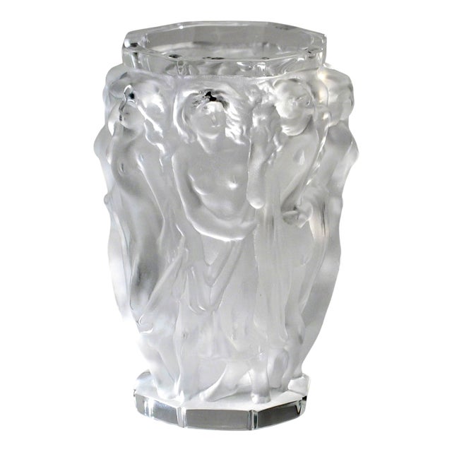 Baccantes Vase in Frosted Glass in the style of Lalique For Sale