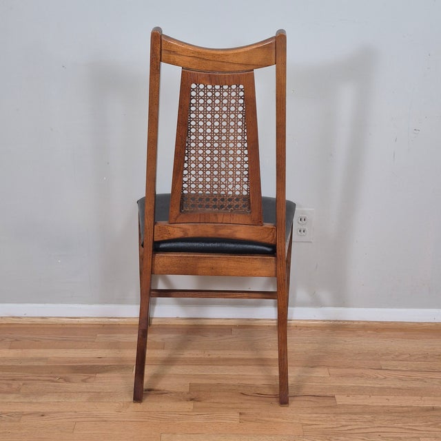 Mid Century Modern MCM Liberty Chair Co. Walnut Cane Back Desk Side Accent Chair For Sale In Washington DC - Image 6 of 11