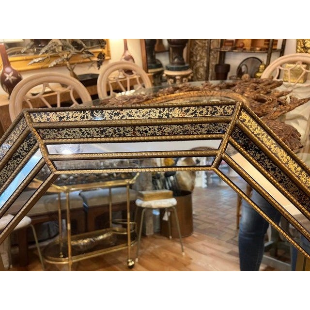 LaBarge Style Tortoiseshell Octagonal Wall Mirror, Vintage 1980s Design For Sale - Image 12 of 17