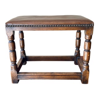 English Oak Jacobean Joint Stool or Bench For Sale