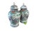 This outstanding Chinoiserie pair of Famille Rose porcelain ginger jars comes with a vivid pair of phoenixes/cranes,...