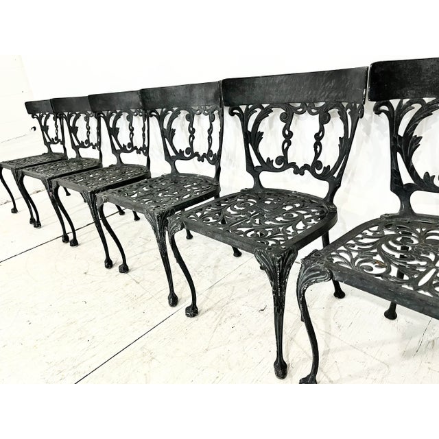 Vintage Molla Cast Aluminum Dining Set- 8 Chairs and Table Base For Sale In Tampa - Image 6 of 12