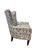 Textile Transitional Ikat-Style Upholstered Wing Armchairs, a Pair For Sale - Image 7 of 8