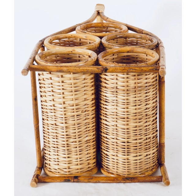Mid 20th Century Rattan & Bamboo Wine Rack For Sale - Image 10 of 13