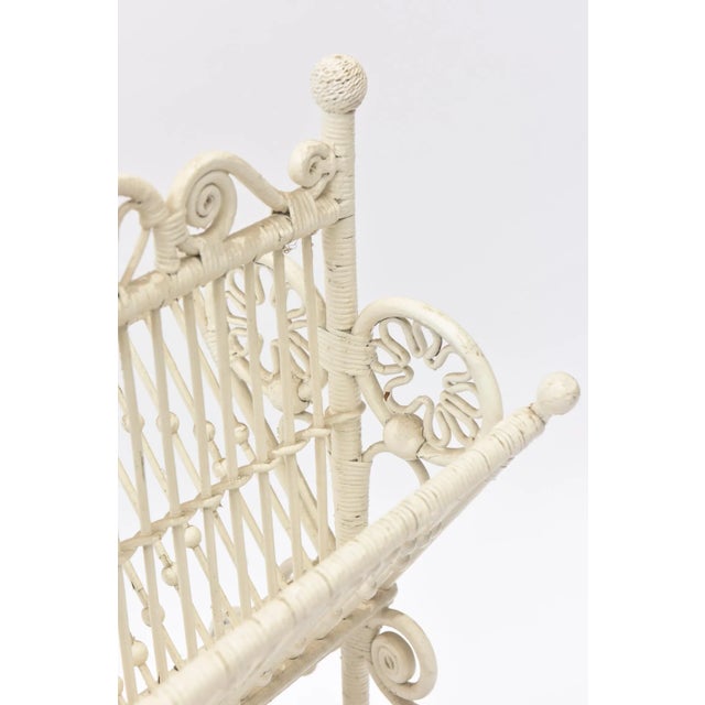 Late 19th Century Victorian Wicker Two Tier Beaded Magazine Rack For Sale - Image 5 of 11