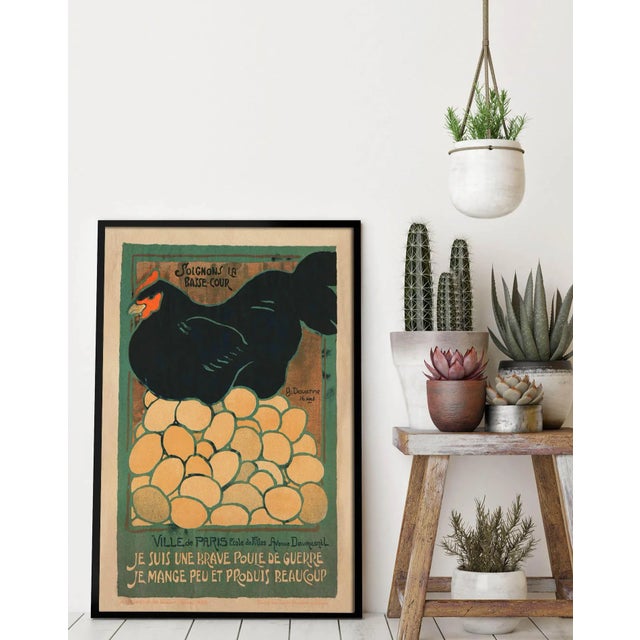 Not Yet Made - Made To Order Reproduction Vintage French Chicken WWI Broadside Print For Sale - Image 5 of 7