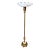 1940s Brass Floor Lamp With Onyx and Flared Torchiere Shade For Sale