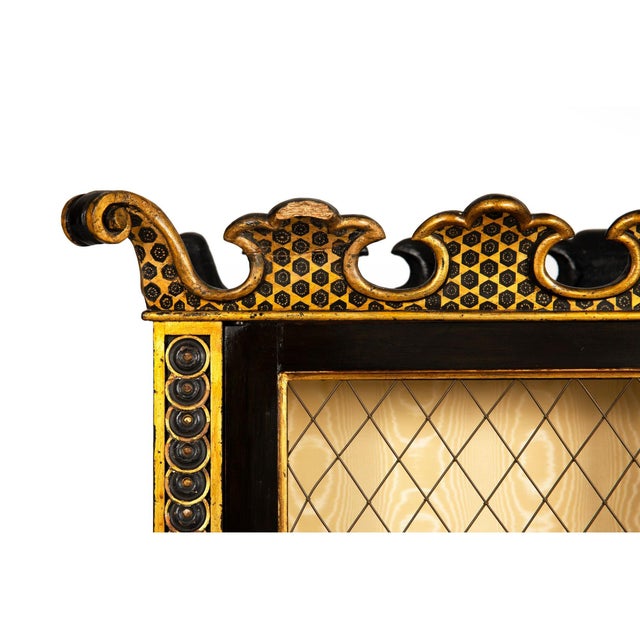 Regency Period Black and Gilt Painted Bookcase Cabinet, 19th Century For Sale - Image 16 of 18