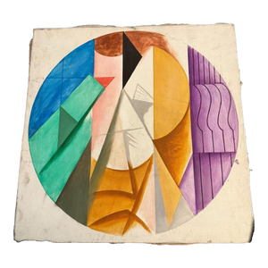 1950s Edward Wasser (1920-2003, American) Geometric Abstract on Canvas 21x21