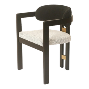 Conan Wood Dining Armchair Chair in Black and White
