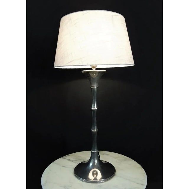 Metal Bamboo and Nickel Table Lamp by Ingo Maurer for Design M, 1970s For Sale - Image 7 of 7