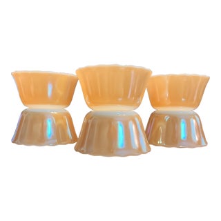 Vintage Fire King Peach Custard Cups, Ramekins, Set of Six Dessert Cups For Sale