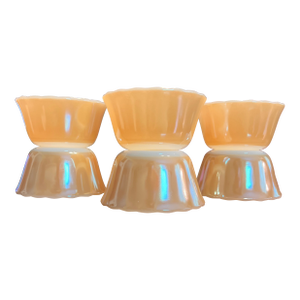 Vintage Fire King Peach Custard Cups, Ramekins, Set of Six Dessert Cups