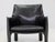 Vintage Italian Model Cab 413 Black Leather Armchairs by Mario Bellini for Cassina, 1977, Set of 4 For Sale - Image 9 of 13