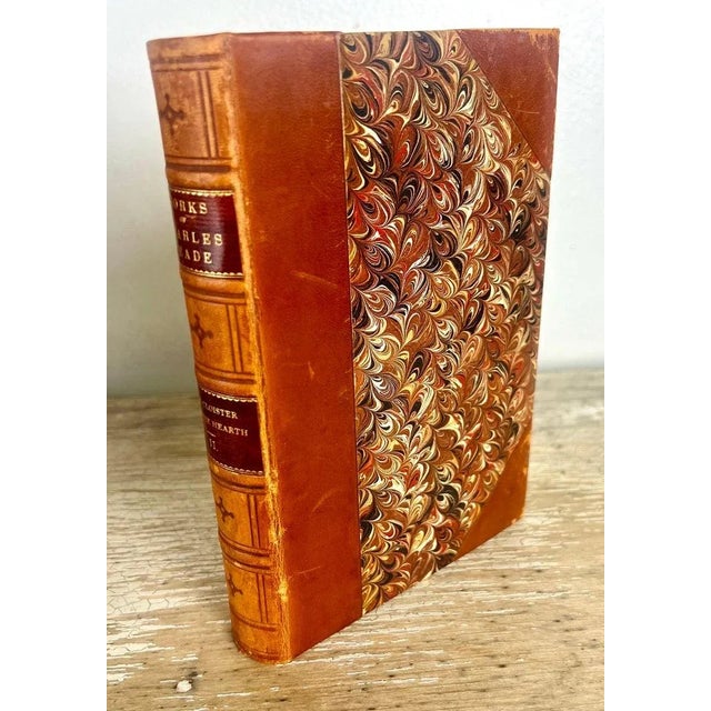Brown Set of Sixteen Leather Bound Book by Charles Reade For Sale - Image 8 of 12