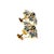 Vintage 14k Yellow Gold Blue Sapphire & Blue/Green Enamel Flower Earrings, Pair For Sale - Image 4 of 5
