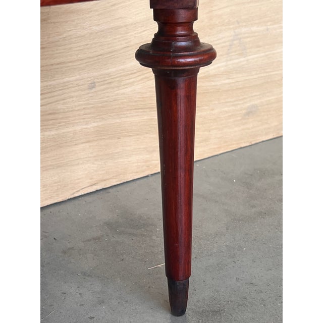 Louis XVI Style Marquetry Nightstands with Bronze and Mirror Crests, 1890s, Set of 2 For Sale - Image 15 of 16