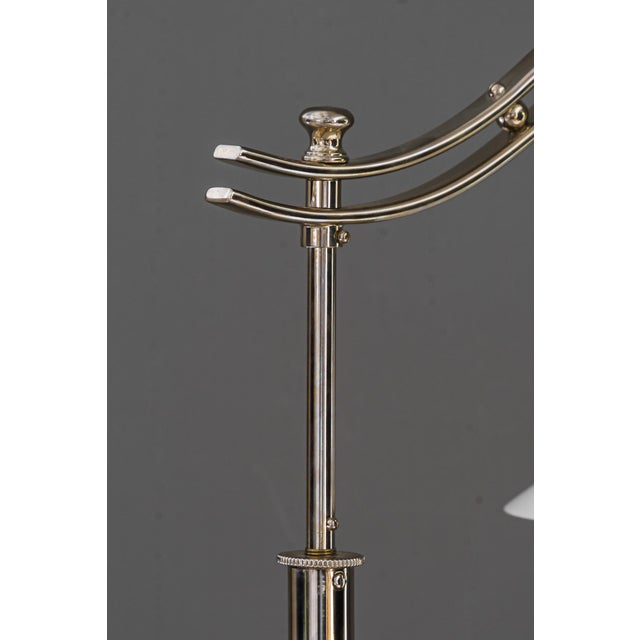 Art Deco Adjustable Nickel Floor Lamp with Opal Glass Shade, 1920s For Sale - Image 10 of 18