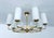 Mid-Century Modern Large Vintage Italian Glass and Brass Chandelier, 1950s For Sale - Image 3 of 18