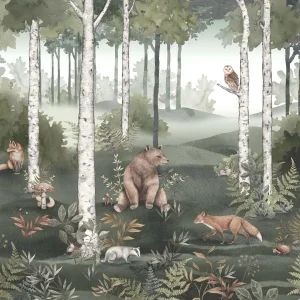 SAMPLE - Boråstapeter Wild Forest Mural Wallpaper In Spruce