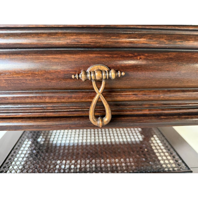 Tommy Bahama Royal Kahala Haven Nightstand in Tobacco Brown Mahogany & Cane For Sale - Image 4 of 12