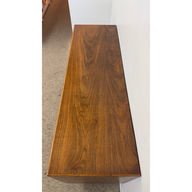 Vintage Mid Century Modern Lane Perception Walnut Lowboy Dresser Credenza With Basketweave Door.. For Sale - Image 10 of 10