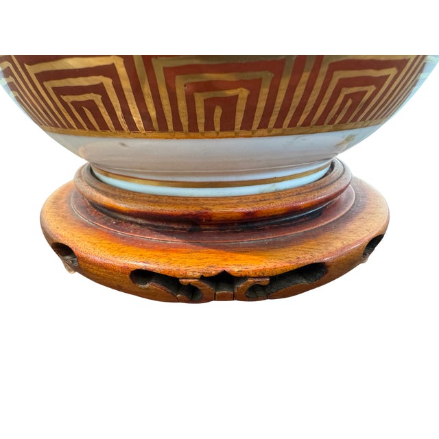 Mid 20th Century Vintage Porcelain Chinoiserie Floral Table Lamps 26" – Newly Rewired - a Pair For Sale - Image 5 of 10