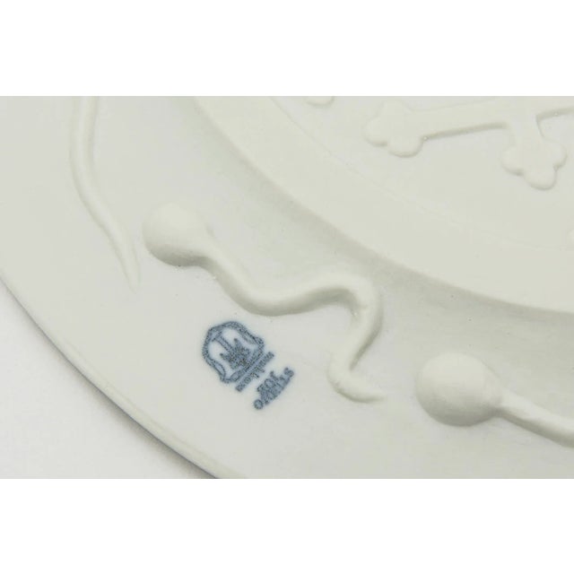 Studio Job for Makkum Pottery Textural Relief Porcelain White Matt Plate With Abstract Designs For Sale - Image 11 of 11